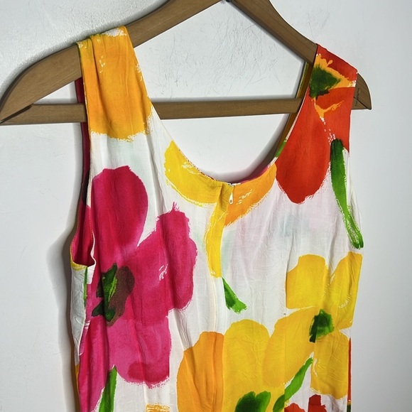 Jams World Floral Tank Dress M Bright Tropical Hibiscus Print Made in Hawaii - Picture 5 of 11